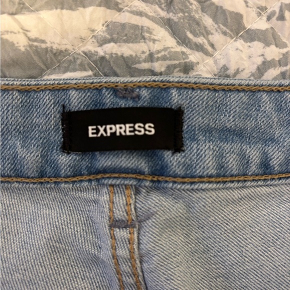 Express Distressed Denim Straight Leg Jeans - Picture 2 of 9